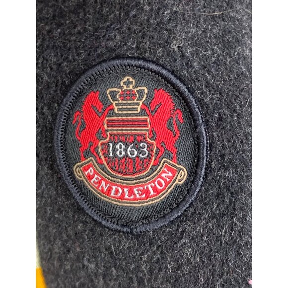 Pendleton Womens Wool Coat Charcoal Gray With Striped Lining Medium RX10348 EUC - Picture 12 of 15